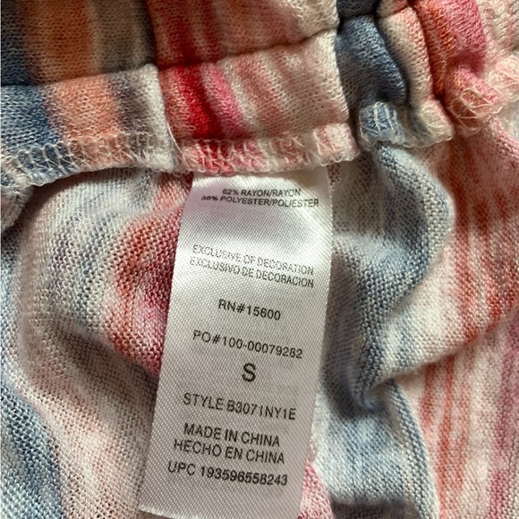 Democracy Womens Short Sleeve V-Neck Stripe Ruched Top Size Small - Picture 5 of 7